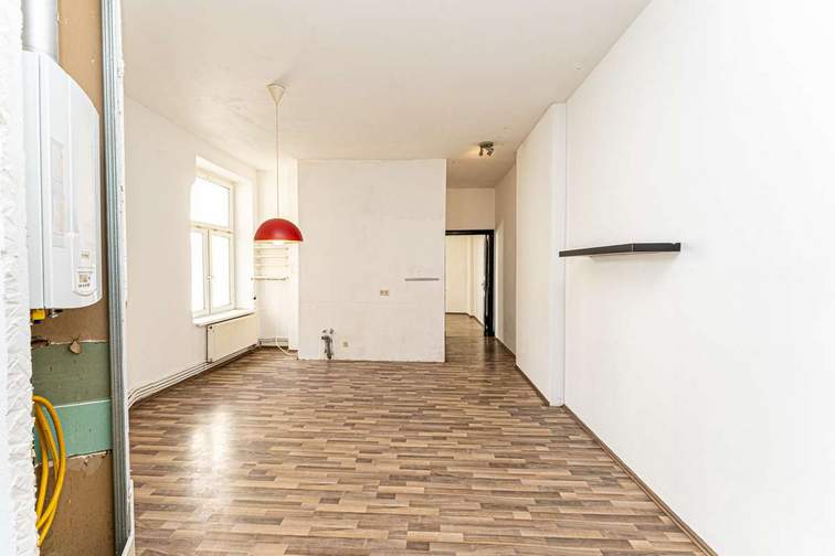 Living room with kitchen