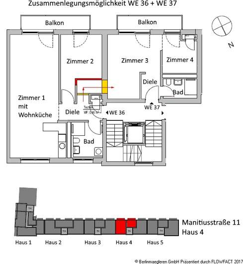 Grundriss WE 36+37 zusammengelegt