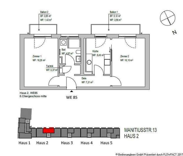 Grundriss WE 85