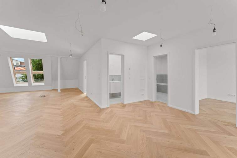 Living room, open-plan kitchen