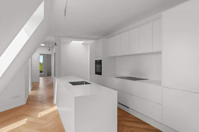Dining room, open-plan kitchen