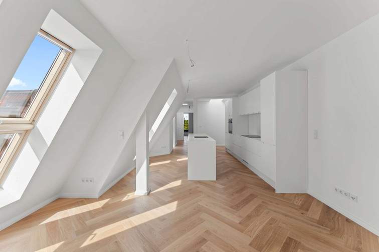 Dining room, open-plan kitchen