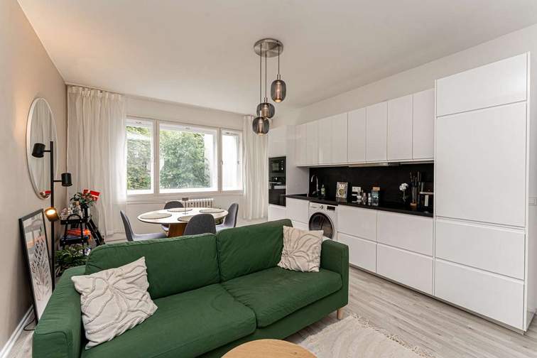 Living room with open kitchen
