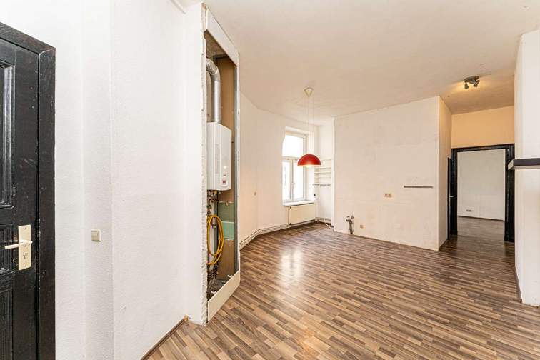 Living room with kitchen